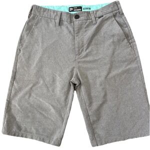 Hurley Dri-Fit Chino Shorts Men's 29 Gray Khaki Casual Golf Skate Buckle
